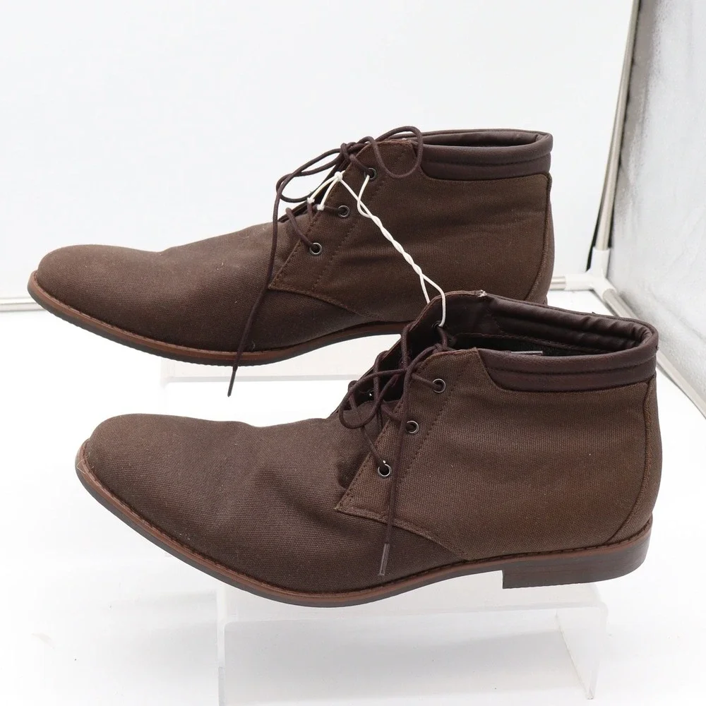 Parker & Sky Chukka Boots Mens 12 Canvas Brown Lace Up Ankle Excellent